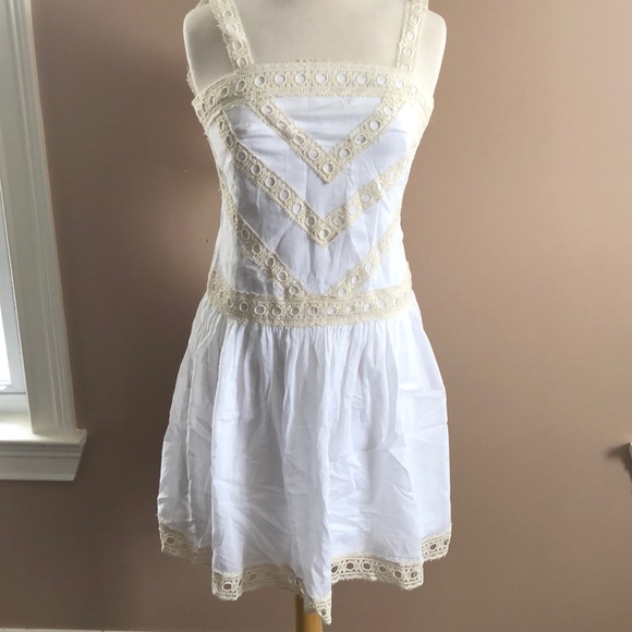 white silk lace dress